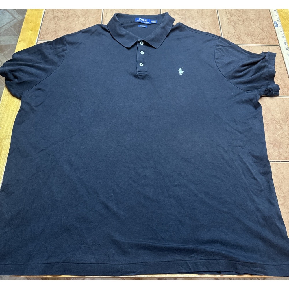 Polo Ralph Lauren Polo Shirt Mens XXL Black Classic Fit White Pony Preppy Casual